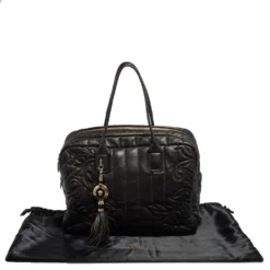 Versace Black Demetra Vanitas Satchel For Women -Versace Official Website luxury women versace used handbags p413378 005