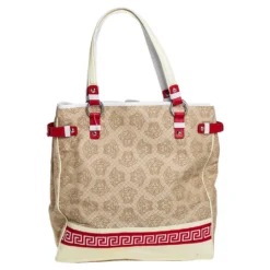 Versace Multicolor Medusa Print Fabric And Patent Leather Front Pocket Tote For Women -Versace Official Website luxury women versace used handbags p416146 005