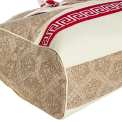 Versace Multicolor Medusa Print Fabric And Patent Leather Front Pocket Tote For Women -Versace Official Website luxury women versace used handbags p416146 011