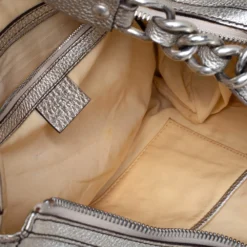 Versace Gold/Beige Leather And Suede Studded Hobo For Women -Versace Official Website luxury women versace used handbags p416231 001