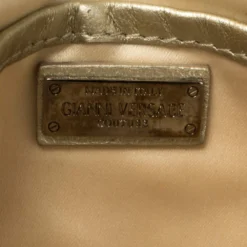 Versace Chain Gold Fabric Gianni Couture Envelope Chain Clutch For Women -Versace Official Website luxury women versace used handbags p418602 003