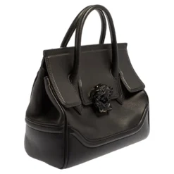 Versace Black Leather Palazzo Empire Tote For Women -Versace Official Website luxury women versace used handbags p418838 001