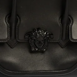 Versace Black Leather Palazzo Empire Tote For Women -Versace Official Website luxury women versace used handbags p418838 003