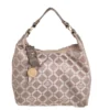 Versace Grey/Metallic Monogram Canvas And Leather Palazzo Charm Hobo For Women