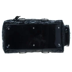 Versace Black Quilted Leather Snap Out Of It Satchel For Women -Versace Official Website luxury women versace used handbags p4251 0005