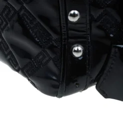 Versace Black Quilted Leather Snap Out Of It Satchel For Women -Versace Official Website luxury women versace used handbags p4251 0009