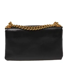 Versace Black Leather Palazzo Flap Chain Shoulder Bag For Women -Versace Official Website luxury women versace used handbags p425395 005