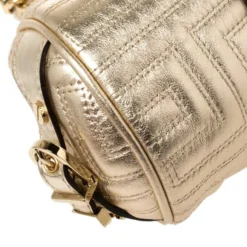 Versace Gold Quilted Leather Mini Madonna Frame Bag For Women -Versace Official Website luxury women versace used handbags p433522 1621077812 004