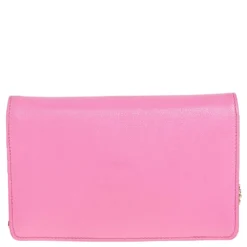 Versace Pink Leather Medusa Medusa Chain Clutch For Women -Versace Official Website luxury women versace used handbags p433875 011
