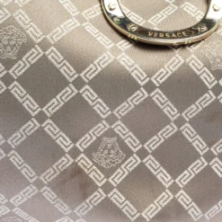 Versace Metallic Grey Signature Canvas And Leather Trim Hobo For Women 17 Versace Metallic Grey Signature Canvas And Leather Trim Hobo For Women -Versace Official Website luxury women versace used handbags p439855 005