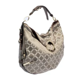 Versace Metallic Grey Signature Canvas And Leather Trim Hobo For Women 14 Versace Metallic Grey Signature Canvas And Leather Trim Hobo For Women -Versace Official Website luxury women versace used handbags p439855 007