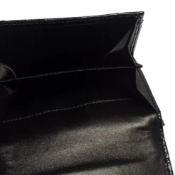 Versace Black Signature Nylon And Croc Embossed Patent Leather Flap Compact Wallet For Women -Versace Official Website luxury women versace used handbags p441501 004