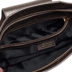 Versace Metallic Embossed Leather Icon Flap Chain Clutch For Women -Versace Official Website luxury women versace used handbags p446145 008