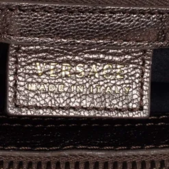 Versace Metallic Embossed Leather Icon Flap Chain Clutch For Women -Versace Official Website luxury women versace used handbags p446145 009