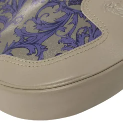 Versace Grey/Purple Majolica Print Leather Hobo For Women -Versace Official Website luxury women versace used handbags p446352 002