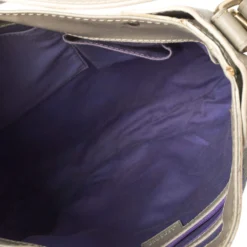 Versace Grey/Purple Majolica Print Leather Hobo For Women -Versace Official Website luxury women versace used handbags p446352 009