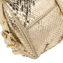 Versace Metallic Gold Python Medusa Satchel For Women -Versace Official Website luxury women versace used handbags p448879 008