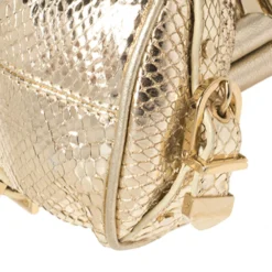 Versace Metallic Gold Python Medusa Satchel For Women -Versace Official Website luxury women versace used handbags p448879 009