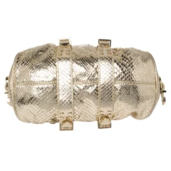 Versace Metallic Gold Python Medusa Satchel For Women -Versace Official Website luxury women versace used handbags p448879 014