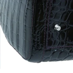 Versace Purple Croc Embossed Patent Leather Snap Out Of It Satchel Bag For Women -Versace Official Website luxury women versace used handbags p45023 0011