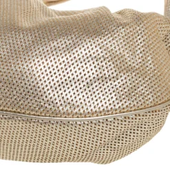 Versace Gold Perforated Leather Tassel Shoulder Bag For Women -Versace Official Website luxury women versace used handbags p450796 011