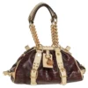 Versace Brown/Cream Croc Embossed Leather Madonna Satchel For Women