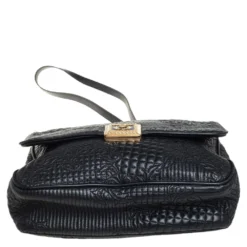 Versace Black Barocco Leather Flap Shoulder Bag For Women 16 Versace Black Barocco Leather Flap Shoulder Bag For Women -Versace Official Website luxury women versace used handbags p454029 002