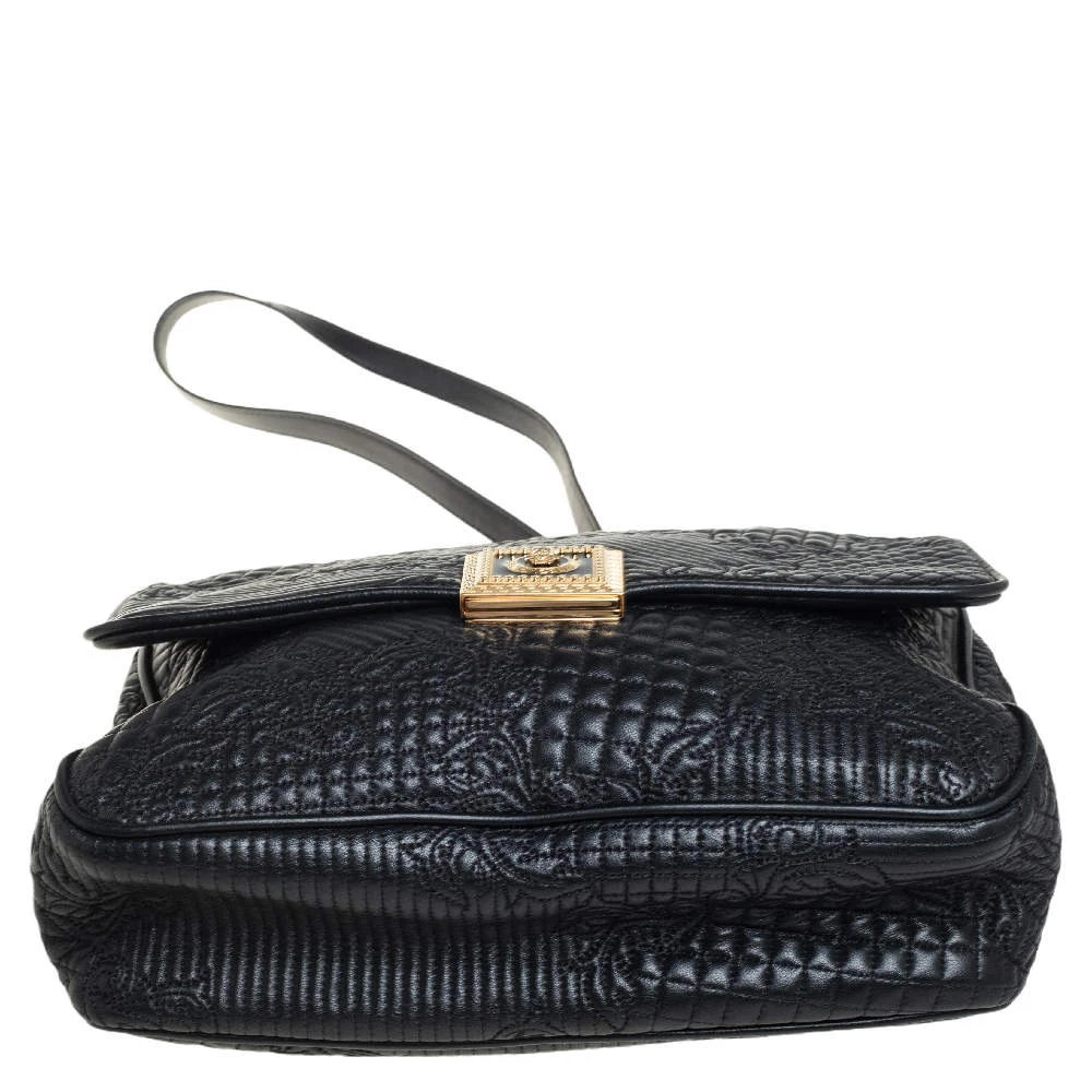 Versace Black Barocco Leather Flap Shoulder Bag For Women 6 Versace Black Barocco Leather Flap Shoulder Bag For Women - Image 6