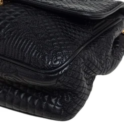 Versace Black Barocco Leather Flap Shoulder Bag For Women 21 Versace Black Barocco Leather Flap Shoulder Bag For Women -Versace Official Website luxury women versace used handbags p454029 011
