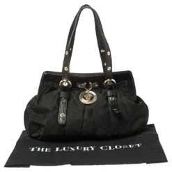 Versace Black Monogram Pleated Nylon And Patent Leather Medusa Frame Satchel For Women -Versace Official Website luxury women versace used handbags p454321 005