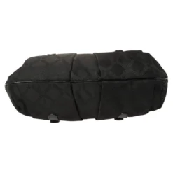 Versace Black Monogram Pleated Nylon And Patent Leather Medusa Frame Satchel For Women -Versace Official Website luxury women versace used handbags p454321 011