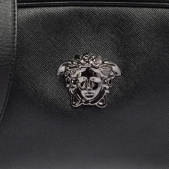 Versace Black Leather Medusa Crossbody Bag For Women -Versace Official Website luxury women versace used handbags p454951 001