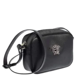 Versace Black Leather Medusa Crossbody Bag For Women -Versace Official Website luxury women versace used handbags p454951 006