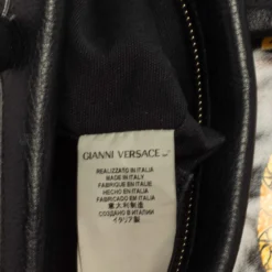 Versace Black/Gold Barroco Print Coated Canvas And Leather Medusa Icon Boston Bag For Women -Versace Official Website luxury women versace used handbags p458557 013