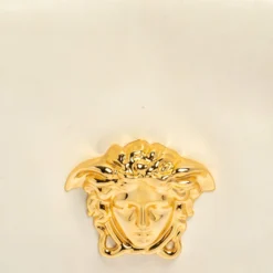 Versace White Leather Medusa Flap Shoulder Bag For Women -Versace Official Website luxury women versace used handbags p462378 001