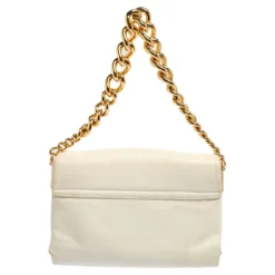 Versace White Leather Medusa Flap Shoulder Bag For Women -Versace Official Website luxury women versace used handbags p462378 003