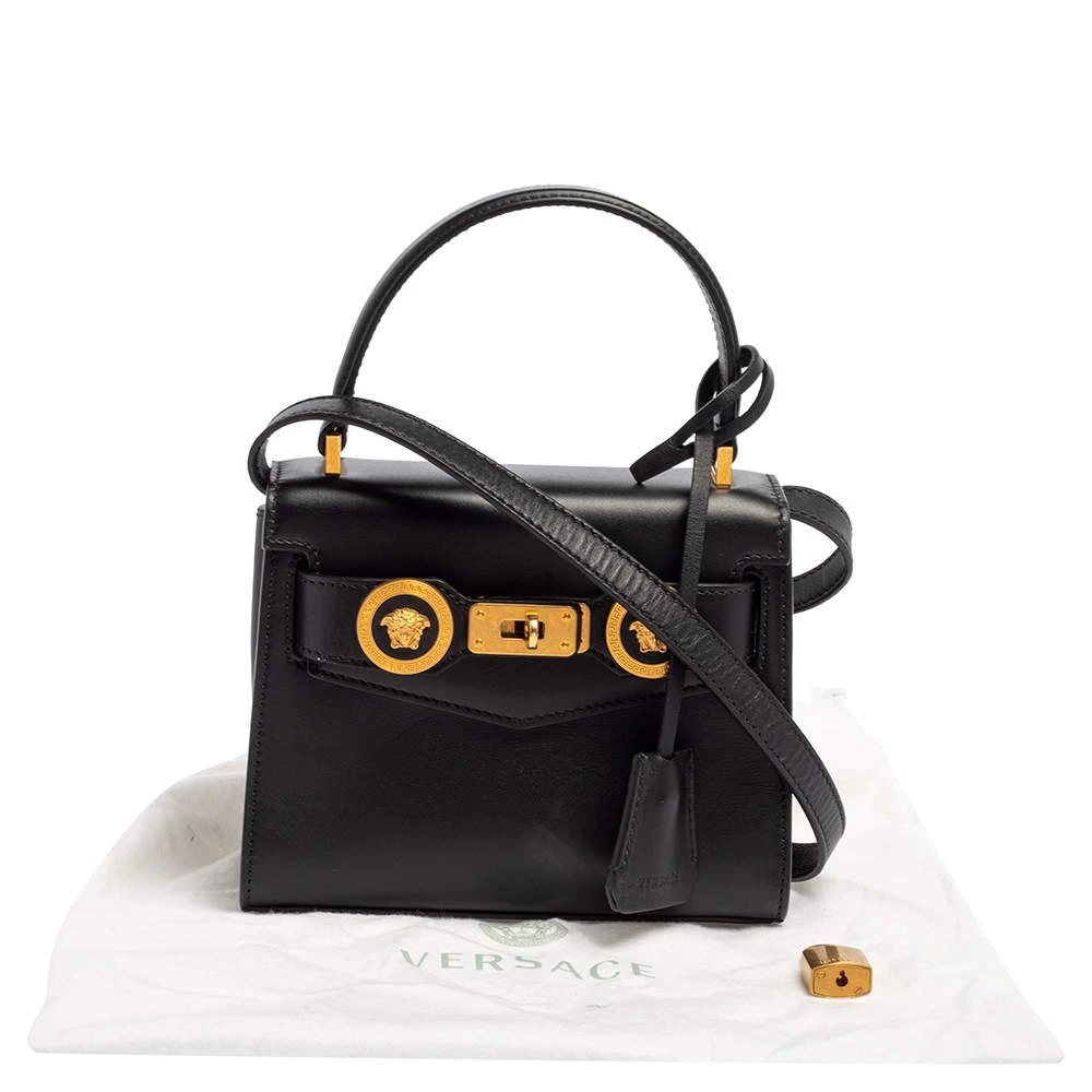 Versace Black Leather Small Icon Top Handle Bag For Women 13 Versace Black Leather Small Icon Top Handle Bag For Women - Image 13