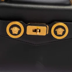 Versace Black Leather Small Icon Top Handle Bag For Women 20 Versace Black Leather Small Icon Top Handle Bag For Women -Versace Official Website luxury women versace used handbags p464175 005