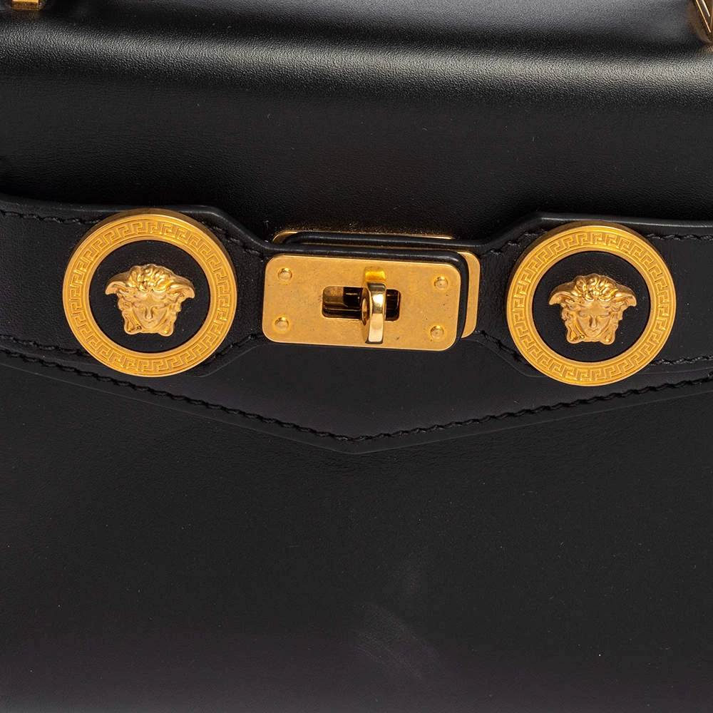 Versace Black Leather Small Icon Top Handle Bag For Women 5 Versace Black Leather Small Icon Top Handle Bag For Women - Image 5