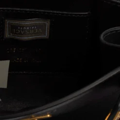 Versace Black Leather Small Icon Top Handle Bag For Women 26 Versace Black Leather Small Icon Top Handle Bag For Women -Versace Official Website luxury women versace used handbags p464175 011