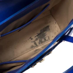 Versace Blue Patent Leather Medium Medusa Medallion Tote For Women -Versace Official Website luxury women versace used handbags p464990 004