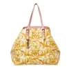 Versace Beige/Yellow Coated Canvas Borocco Print Tote For Women