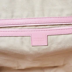 Versace Beige/Yellow Coated Canvas Borocco Print Tote For Women -Versace Official Website luxury women versace used handbags p466695 009