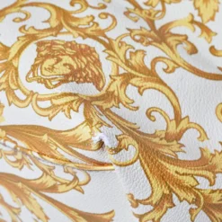 Versace Beige/Yellow Coated Canvas Borocco Print Tote For Women -Versace Official Website luxury women versace used handbags p466695 011