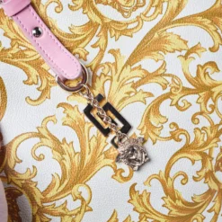 Versace Beige/Yellow Coated Canvas Borocco Print Tote For Women -Versace Official Website luxury women versace used handbags p466695 012