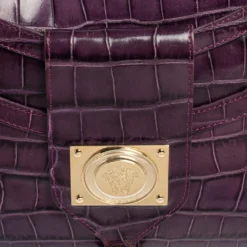 Versace Purple Croc Embossed Leather Hobo For Women -Versace Official Website luxury women versace used handbags p466717 008