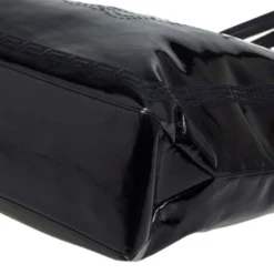 Versace Black Patent Leather Perforated Medusa Shopper Tote For Women -Versace Official Website luxury women versace used handbags p468608 002