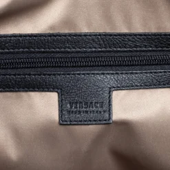 Versace Black Patent Leather Perforated Medusa Shopper Tote For Women -Versace Official Website luxury women versace used handbags p468608 007