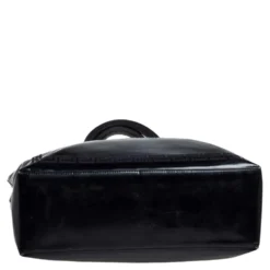 Versace Black Patent Leather Perforated Medusa Shopper Tote For Women -Versace Official Website luxury women versace used handbags p468608 013