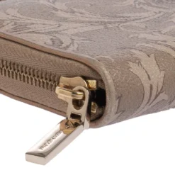 Versace Grey Barocco Print Coated Canvas Zip Around Wallet For Women -Versace Official Website luxury women versace used handbags p470064 007